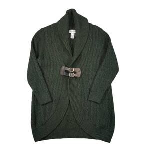 Soft Surroundings Green Cardigan Sweater | Size L
